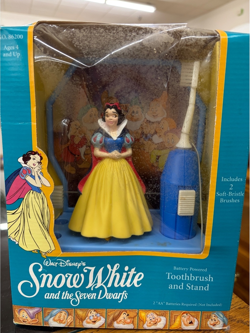 Vintage 1993 Disney Snow White 7 Dwarfs Janex Toothbrush & Stand Set Boxed